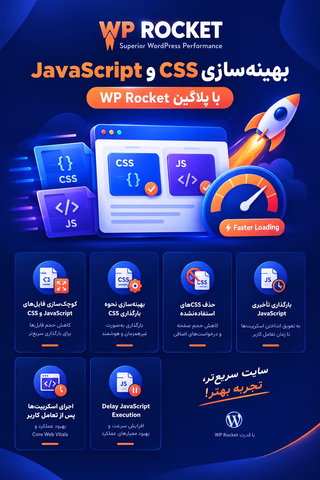 بهینهسازی CSS و JavaScript با پلاگین WP Rocket