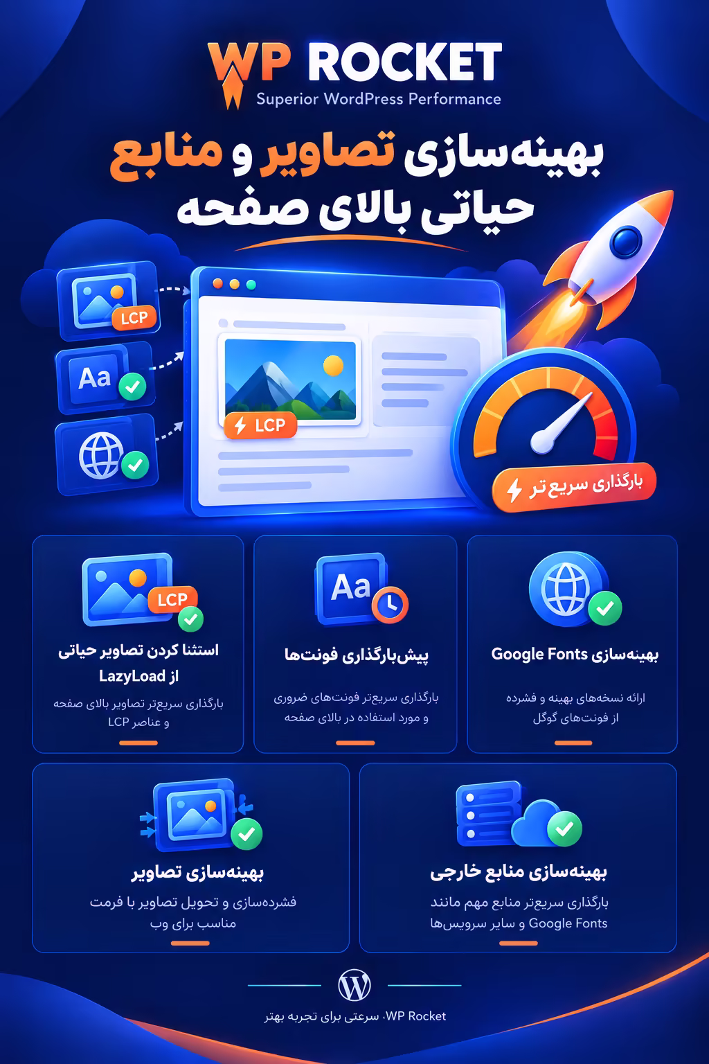 بهینهسازی تصاویر و منابع حیاتی بالای صفحه