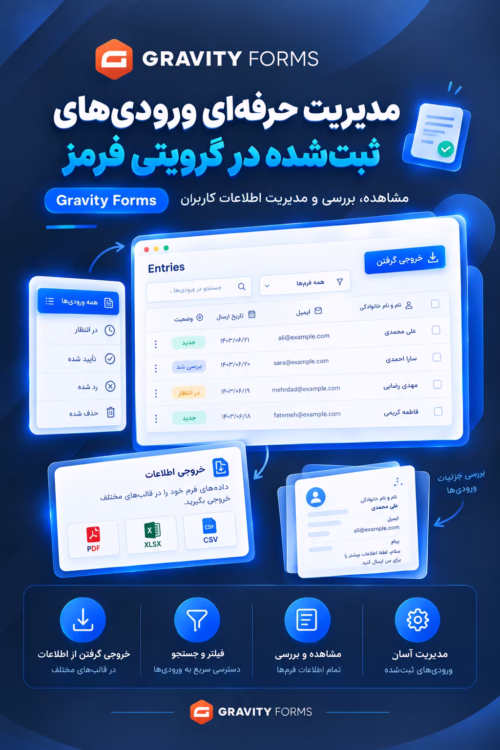 مدیریت اطلاعات شخصی و حریم خصوصی در پلاگین گرویتی فرم
