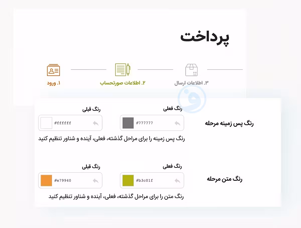افزونه yith woocommerce multistep checkout premium 3 شخصیسازی رنگهای زمانبندی: پرداختی متناسب با هر سبک و قالب