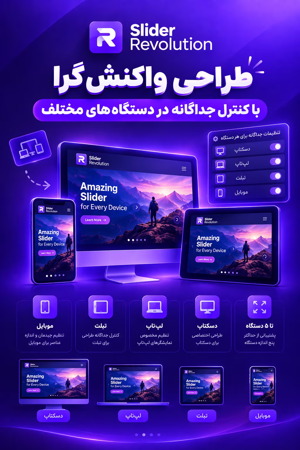طراحی واکنشگرا با کنترل جداگانه در دستگاههای مختلف
