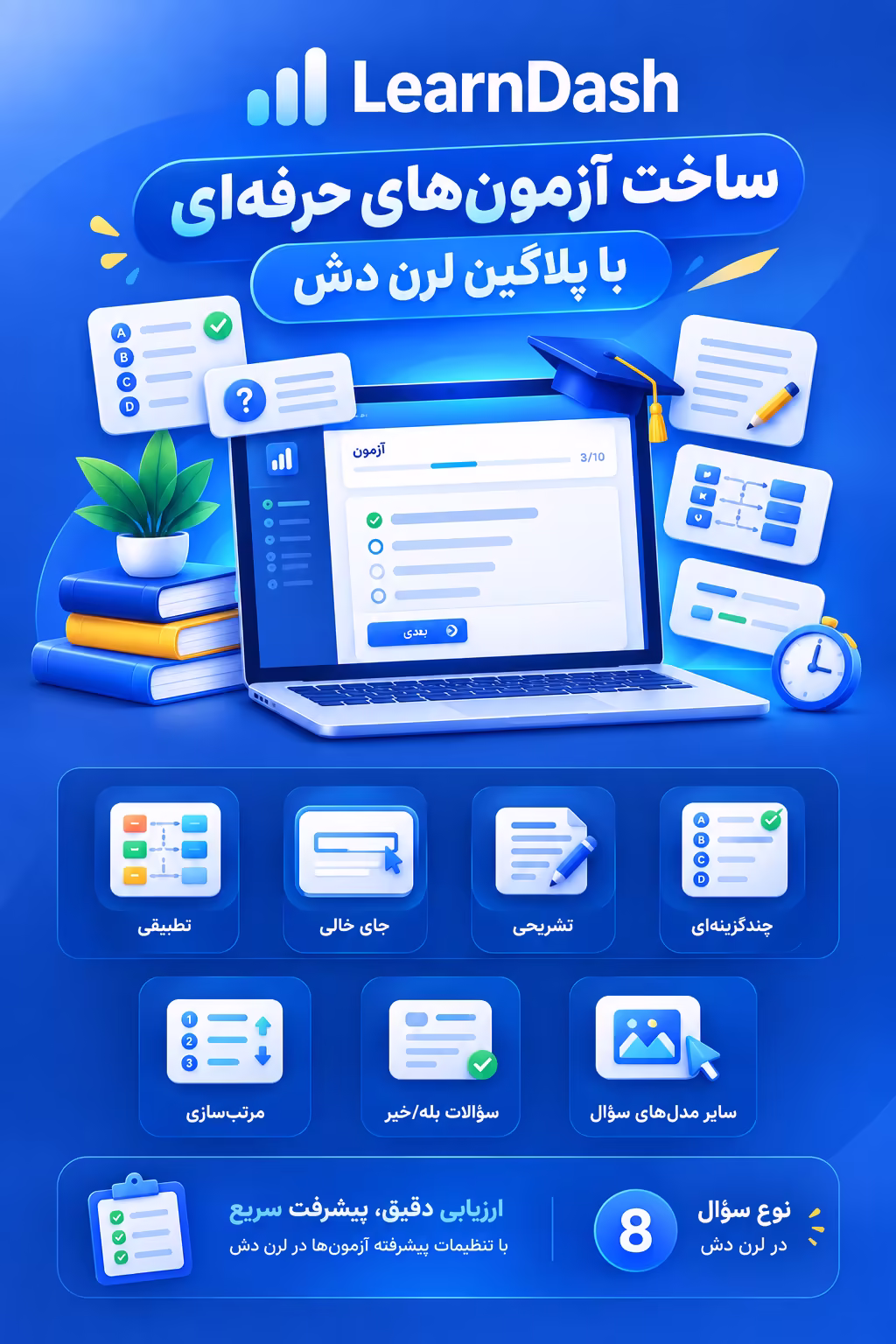 ساخت آزمونهای حرفهای با پلاگین لرن دش