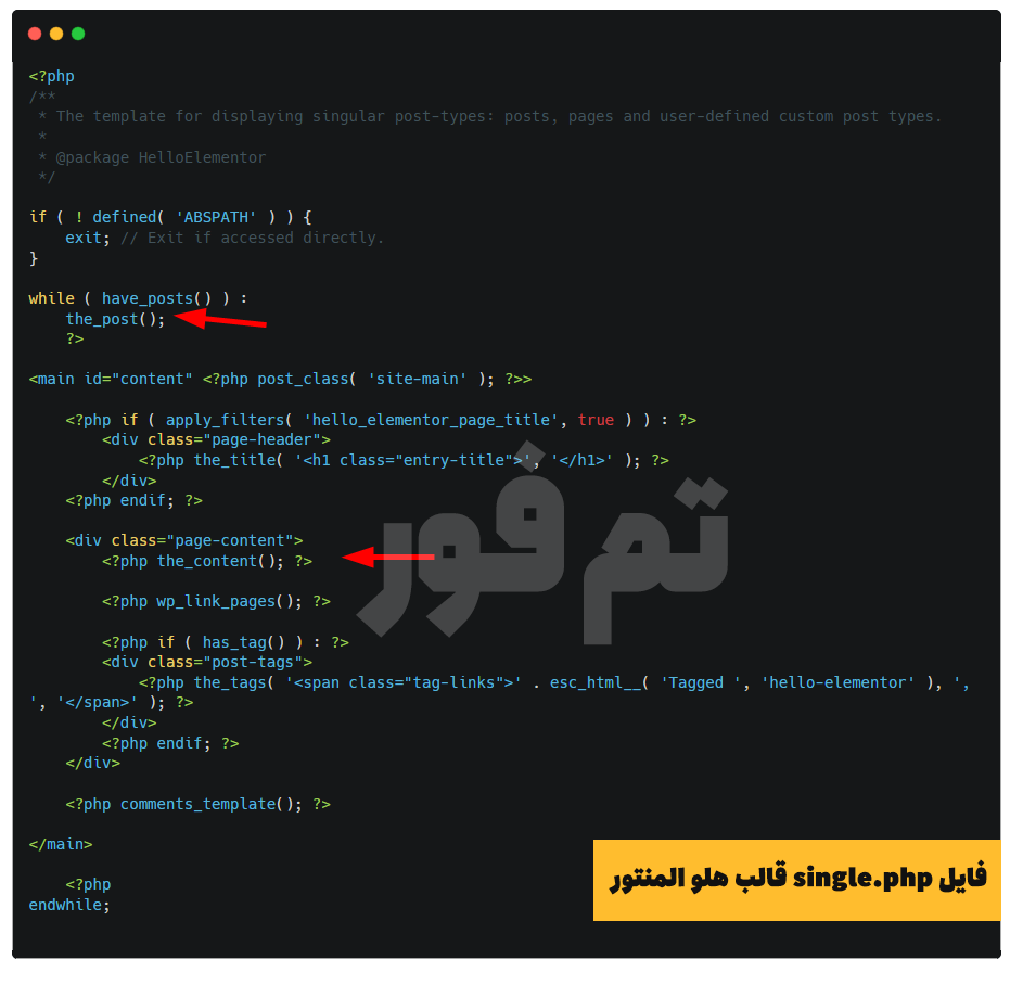 رفع فوری خطای the_content در المنتور 1