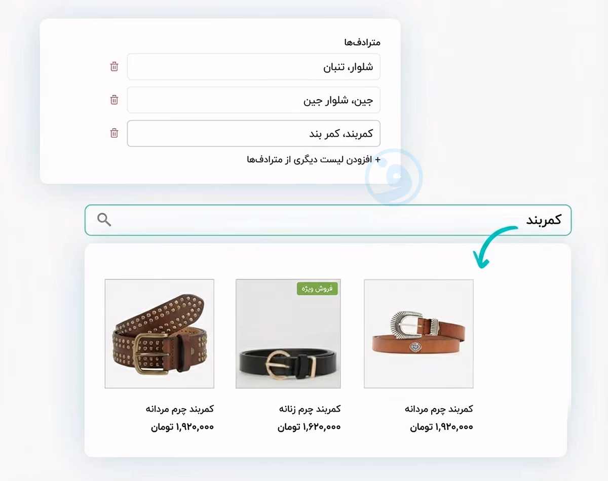 ویژگی جستجوی مترادف در افزونه yith woocommerce ajax search premium