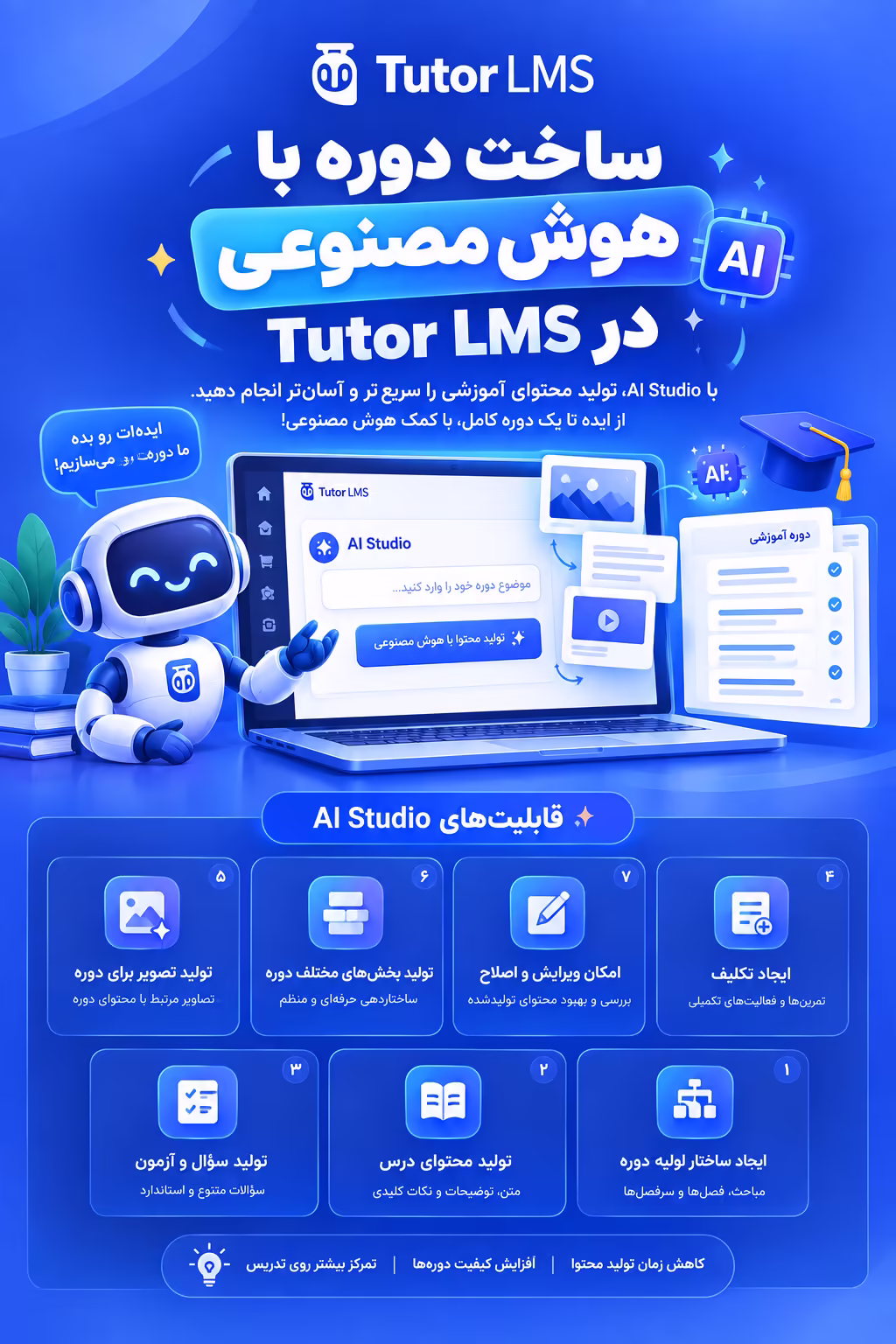 ساخت دوره با هوش مصنوعی در افزونه Tutor LMS
